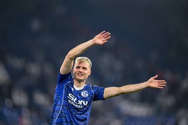 23.08.2025, Fussball, 2. Bundesliga, Saison 2025 2026, 3. Spieltag, FC Schalke 04 - VfL Bochum, Finn Porath (FC Schalke 04) xRHR-FOTO YYx
