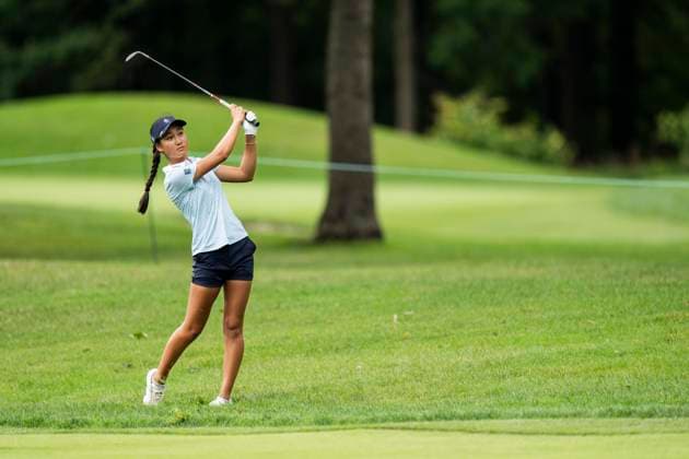 August 23, 2025, Mississauga, On, CANADA: Aphrodite Deng plays on the fifth fairway during the third round of the CPKC WomenöÄÃ s Open at the Mississauga Golf and Country Club in Mississauga, Ont., Saturday, Aug. 23, 2025. Aphrodite Deng  - ZUMAc35_ 20250823_zaf_c35_024 Copyright: xThomasxSkrljx
