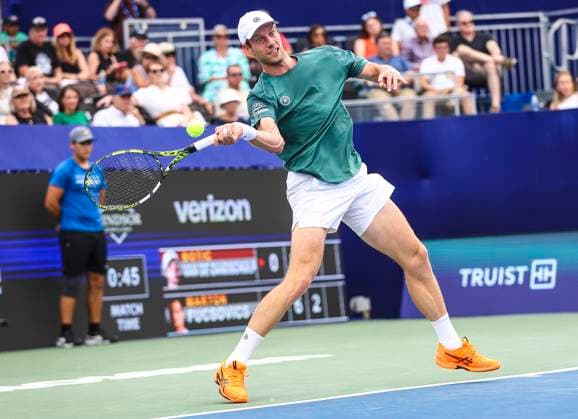 August 23, 2025: Botic Van De Zandschulp was runner-up at the Winston Salem Open. Winston-Salem Open Finals (Marton Fucsovics and Botic Van De Zandschulp) , ATP, Tennis Herren Tour, Wake Forest Tennis Complex, Winston Salem, North Carolina. . CSM Winston Salem United States of America - ZUMAc04_ 20250823_zma_c04_217 Copyright: xDavidxBeachx