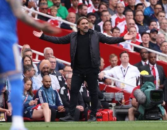 Daniel Farke (Leeds United head coach) at the Arsenal v Leeds United EPL match, at the Emirates Stadium, London, UK on 23rd August, 2025. 