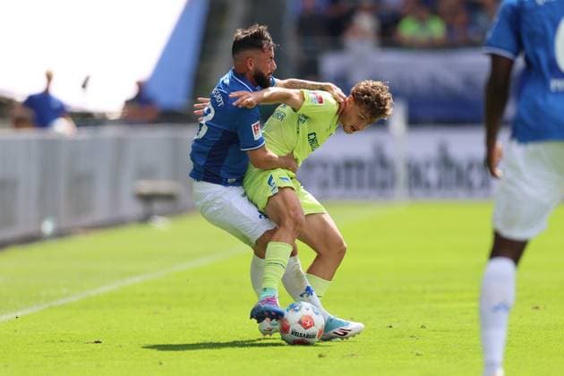 24.08.2025, xdcx, Fussball 2. Bundesliga, SV Darmstadt 98 - Hertha BSC Berlin, emonline, emspor, despor, v.l., Marco Richter (SV Darmstadt 98), Maurice Krattenmacher (Hertha BSC Berlin) DFL DFB REGULATIONS PROHIBIT ANY USE OF PHOTOGRAPHS AS IMAGE SEQUENCES AND OR QUASI-VIDEO.