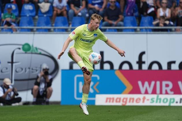 Julian Eitschberger (Hertha BSC Berlin, 2) - 24.08.2025 2. Bundesliga, Saison 25 26: SV Darmstadt 98 vs. Hertha BSC Berlin, Stadion am Boellenfalltor, 3. Spieltag, emonline, emspor,