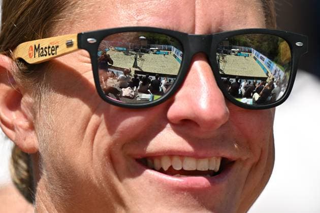 Fan is watching Brno Beach Pro, Beach volleyball, Beachvolleyball tournament of Futures category in Brno, Czech Republic, August 24, 2025. (CTKxPhoto VaclavxSalek) CTKPhotoP2025082402789  CTKPhotoP2025082402789