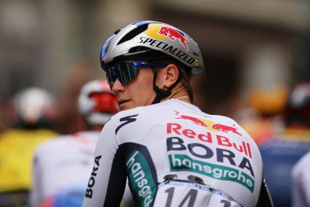Halle (Saale), Sachsen-Anhalt, Deutschland, 24.08.2025: Marktplatz: Lidl Deutschland Tour 2025 - 4. Etappe: Halle (Saale) - Magdeburg: Romet Pajur (Red-Bull-Bora-Hansgrohe) Copyright: xdtsxNachrichtenagenturx dts_78659