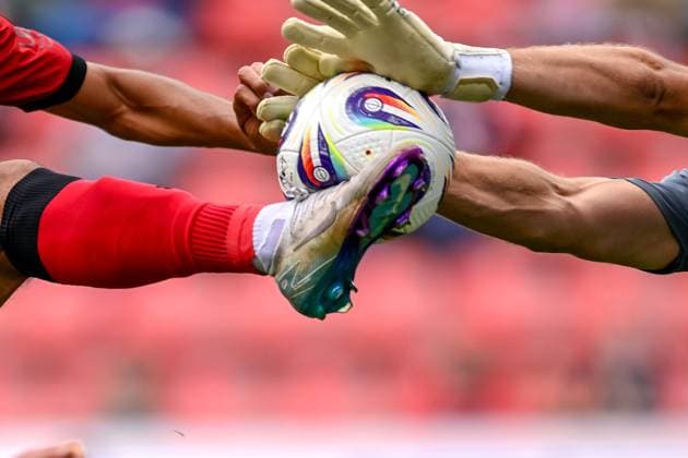 Benjamin Uphoff (Torwart, Rostock, 1) holt Fredrik Carlsen (FC Ingolstadt, 8) den Ball vom Fuß, Symbolfoto, Symbolbild, Zweikampf, Duell, duel, tackle, Dynamik, Action, Aktion, 24.08.2025, Ingolstadt (Deutschland), Fussball, 3. Liga, FC Ingolstadt 04 - F.C. Hansa Rostock, DFB DFL REGULATIONS PROHIBIT ANY USE OF PHOTOGRAPHS AS IMAGE SEQUENCES AND OR QUASI-VIDEO. *** Benjamin Uphoff Goalkeeper, Rostock, 1 gets Fredrik Carlsen FC Ingolstadt, 8 the ball from his foot, symbol photo, symbolic image, duel, duel, tackle, dynamics, action, action, 24 08 2025, Ingolstadt Germany , Football, 3 Liga, FC Ingolstadt 04 F C Hansa Rostock, DFB DFL REGULATIONS PROHIBIT ANY USE OF PHOTOGRAPHS AS IMAGE SEQUENCES AND OR QUASI VIDEO xslx