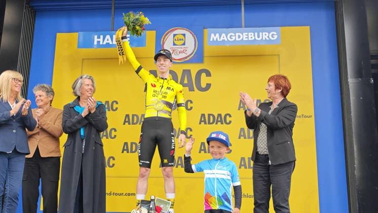 24.08.2025 xkhx Lidl Deutschland Tour 2025 - Ziel Magdeburg Tagessieger Matthew Brennan (Team Visma Lease a Bike)