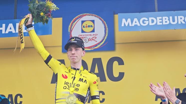 24.08.2025 xkhx Lidl Deutschland Tour 2025 - Ziel Magdeburg Tagessieger Matthew Brennan (Team Visma Lease a Bike)
