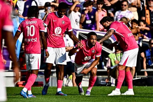 FOOTBALL : Toulouse vs Brest - 1ere Journee de Ligue 1 McDonald S - Toulouse - 24 08 2025 Joie but Frank Magri (tfc) Toulouse  Copyright: xThierryxBretonx
