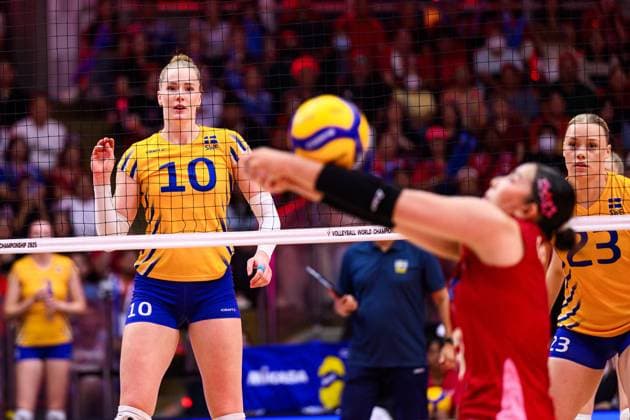 250824 Isabelle Haak of Sweden during the women s volleyball World Championship, WM, Weltmeisterschaft match between Thailand and Sweden on August 24, 2025 in Bangkok. Photo: Kaikungwon Duanjumroon BILDBYRAN kod XY XY0072 volleyboll volleyball dam vm thailand sverige bbeng Copyright: KaikungwonxDuanjumroon BB250824ZI010