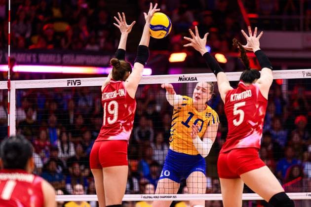 250824 Isabelle Haak of Sweden during the women s volleyball World Championship, WM, Weltmeisterschaft match between Thailand and Sweden on August 24, 2025 in Bangkok. Photo: Kaikungwon Duanjumroon BILDBYRAN kod XY XY0072 volleyboll volleyball dam vm thailand sverige bbeng Copyright: KaikungwonxDuanjumroon BB250824ZO006