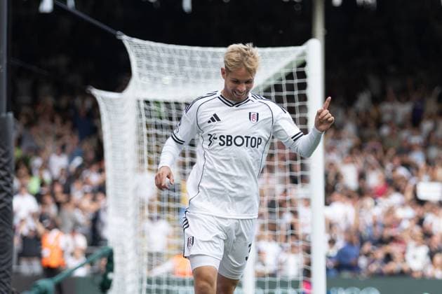Emile Smith Rowe of Fulham goal celebration during the Premier League match between Fulham and Manchester United, ManU at Craven Cottage on August 24, 2025 in London, England. Copyright: xPedroxSoaresx xSPPx Sportspressphoto_SPR15519
