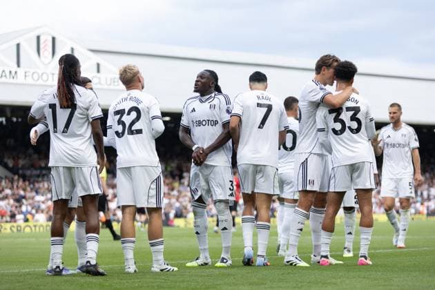 Fulham Players goal celebrations during the Premier League match between Fulham and Manchester United, ManU at Craven Cottage on August 24, 2025 in London, England. Copyright: xPedroxSoaresx xSPPx Sportspressphoto_SPR15521