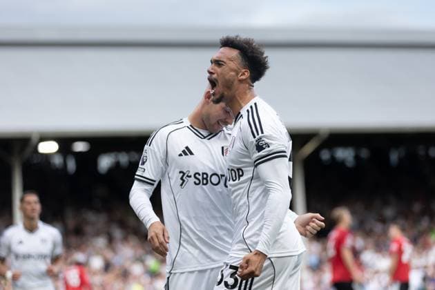 Antonee Robinson of Fulham screams in celebration towards the fans after Emile Smith Rowe of Fulham equalised during the Premier League match between Fulham and Manchester United, ManU at Craven Cottage on August 24, 2025 in London, England. Copyright: xPedroxSoaresx xSPPx Sportspressphoto_SPR15523