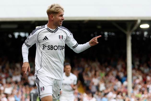 Fulham v Manchester United, ManU - Premier League Emile Smith Rowe of Fulham celebrates equalizing goal during the Premier League match between Fulham and Manchester United at Craven Cottage on August 24, 2025 in London, England. London Craven Cottage England United Kingdom Copyright: xNigelxFrench Sportsphoto APLx 14133636