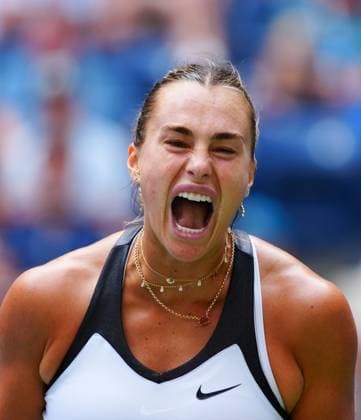 Aryna Sabalenka celebrates during a tricky opening set in her first round match against Rebeka Masarova 2025 US Open, Day One, USTA Billie Jean King National Tennis Center, New York, USA - 24 Aug 2025New York USTA Billie Jean King National T New York (NY) United States of America  Copyright: xJavierxGarcia Shutterstockx 15451863as