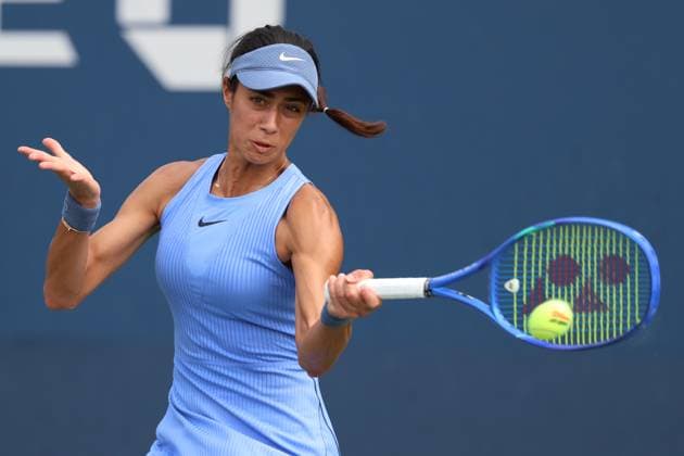 August 24, 2025, New York City, New York, United States: OLGA DANILOVIC of Serbia during the match against M. Uchijima of Japan in the first round of US Open 2025 at the USTA Billie Jean King National Tennis Center. Queens, New York City. New York City United States - ZUMAc278 20250824_zsp_c278_016 Copyright: xMarcinxCholewinskix