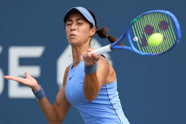 August 24, 2025, New York City, New York, United States: OLGA DANILOVIC of Serbia during the match against M. Uchijima of Japan in the first round of US Open 2025 at the USTA Billie Jean King National Tennis Center. Queens, New York City. New York City United States - ZUMAc278 20250824_zsp_c278_018 Copyright: xMarcinxCholewinskix
