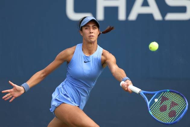 August 24, 2025, New York City, New York, United States: OLGA DANILOVIC of Serbia during the match against M. Uchijima of Japan in the first round of US Open 2025 at the USTA Billie Jean King National Tennis Center. Queens, New York City. New York City United States - ZUMAc278 20250824_zsp_c278_028 Copyright: xMarcinxCholewinskix