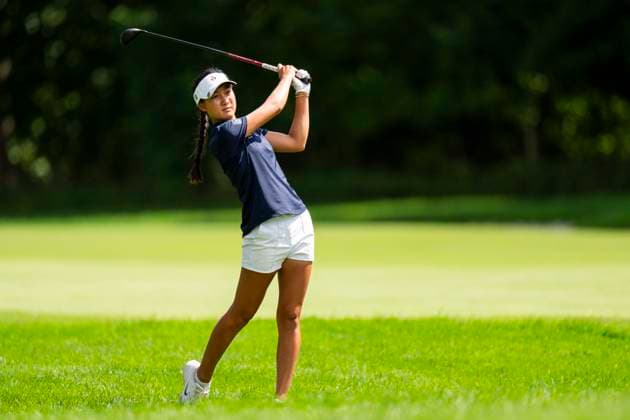 August 24, 2025, Mississauga, On, CANADA: CanadaöÄÃ s Aphrodite Deng plays out of the rough on the fifth hole during the fourth round of the CPKC WomenöÄÃ s Open at the Mississauga Golf and Country Club in Mississauga, Ont., Sunday, Aug. 24, 2025. Aphrodite Deng  - ZUMAc35_ 20250824_zaf_c35_156 Copyright: xThomasxSkrljx