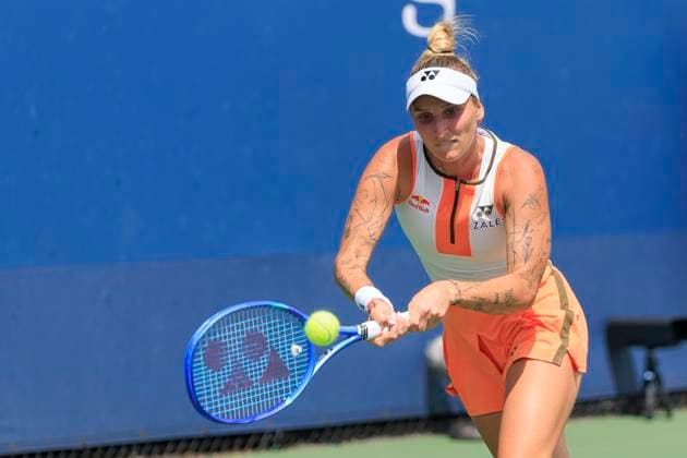 August 24, 2025, Flushing Meadows, New York, USA: Marketa Vondrousova (in photo) during a match against Oksana Selekhmeteva on Day 1 of the 2025 US Open at USTA Billie Jean King National Tennis Center on Sunday August 24, 2025 in the Flushing neighborhood of the Queens borough of New York City. JAVIER ROJAS PI Flushing Meadows USA - ZUMAp124 20250824_zaa_p124_033 Copyright: xJavierxRojasx