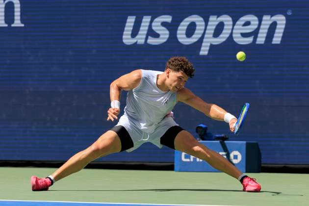 August 24, 2025, Flushing Meadows, New York, USA: Ben Shelton (in photo) during a match against Ignacio Buse on Day 1 of the 2025 US Open at USTA Billie Jean King National Tennis Center on Sunday August 24, 2025 in the Flushing neighborhood of the Queens borough of New York City. JAVIER ROJAS PI Flushing Meadows USA - ZUMAp124 20250824_zaa_p124_038 Copyright: xJavierxRojasx