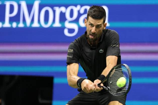 August 24, 2025, New York, New York, United States: NOVAK DJOKOVIC of Serbia during the match against L. Tien of USA in the first round of US Open 2025 at the USTA Billie Jean King National Tennis Center in Queens, New York City. New York USA - ZUMAc278 20250824_zsp_c278_054 Copyright: xMarcinxCholewinskix