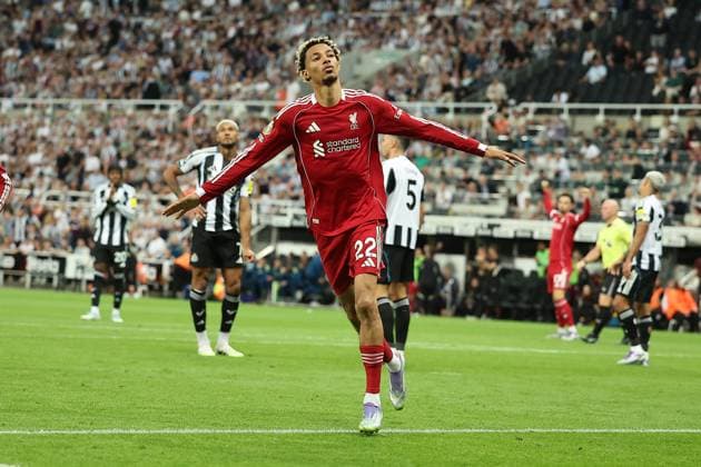 Newcastle United v Liverpool FC 25 August 2025 Newcastle-upon-Tyne - Premier League Football - Newcastle United v Liverpool FC - Hugo Ekitike of Liverpool celebrates after scoring the second goal for his team - (Photo by Dan Chesterton) Newcastle-upon-Tyne UK Copyright: xDanxChestertonxOffside