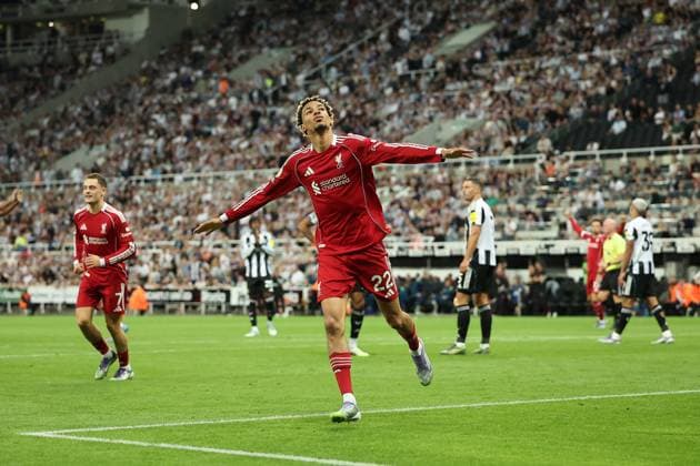 Newcastle United v Liverpool FC 25 August 2025 Newcastle-upon-Tyne - Premier League Football - Newcastle United v Liverpool FC - Hugo Ekitike of Liverpool celebrates after scoring the second goal for his team - (Photo by Dan Chesterton) Newcastle-upon-Tyne UK Copyright: xDanxChestertonxOffside