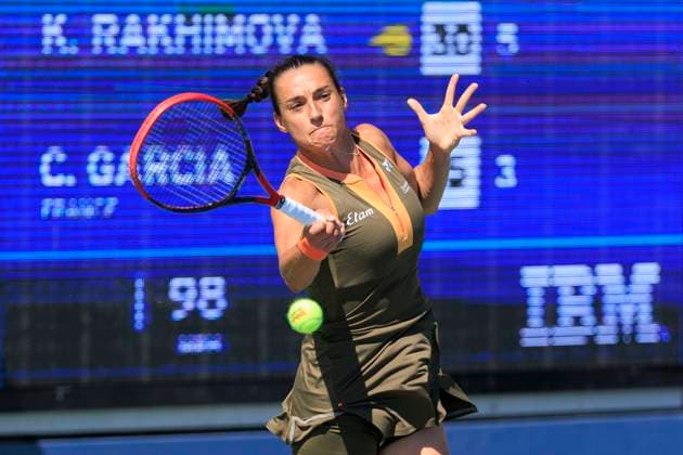August 25, 2025, Flushing Meadows, New York, USA: Kamilla Rakhimova during a match against Caroline Garcia (in photo) on Day 2 of the 2025 US Open at USTA Billie Jean King National Tennis Center on Monday August 25, 2025 in the Flushing neighborhood of the Queens borough of New York City. JAVIER ROJAS PI Flushing Meadows USA - ZUMAp124 20250825_zaa_p124_045 Copyright: xJavierxRojasx