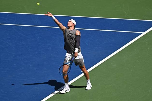 US Open - First Round Jack Draper (GBR) during his first round match at the 2025 US Open at Billie Jean National Tennis Center in New York City, NY, USA, on August 25, 2025. Photo by Corinne Dubreuil ABACAPRESS.COM New York City United States  Copyright: xDubreuilxCorinne ABACAx