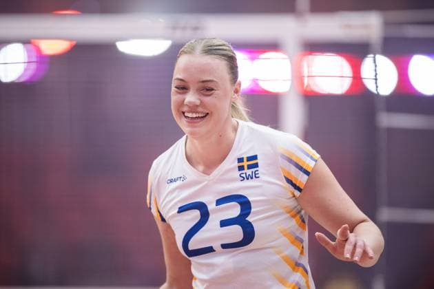 250826 Elsa Arrestad of Sweden during the women s volleyball World Championship, WM, Weltmeisterschaft match between Sweden and Egypt on August 26, 2025 in Bangkok. Photo: Kaikungwon Duanjumroon BILDBYRAN kod XY XY0070 volleyboll volleyball landslaget egypt sverige egypten national team, Nationalteam sweden dam bbeng vm world championship Copyright: KaikungwonxDuanjumroon BB250826BB253