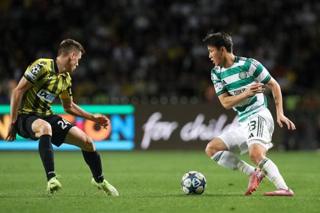 Yang Hyun-Jun of Celtic Kairat Almaty v Celtic, UEFA Champions League, Play-Off Round, Second Leg, Football, Almaty Central Stadium, Almaty, Kazakhstan - 26 Aug 2025Almaty Almaty Central Stadium Kazakhstan EDITORIAL USE ONLY No use with unauthorised audio, video, data, fixture lists, club league logos or live services. Online in-match use limited to 120 images, no video emulation. No use in betting, games or single club league player publications. Copyright: xNikitaxBassov Shutterstockx 15455823ag
