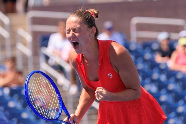 August 26, 2025, Flushing Meadows, New York, USA: Marta Kostyuk reacts after winning her match against Katie Boulter on Day 3 of the 2025 US Open at USTA Billie Jean King National Tennis Center on Tuesday August 26, 2025 in the Flushing neighborhood of the Queens borough of New York City. JAVIER ROJAS PI Flushing Meadows USA - ZUMAp124 20250826_zaa_p124_040 Copyright: xJavierxRojasx