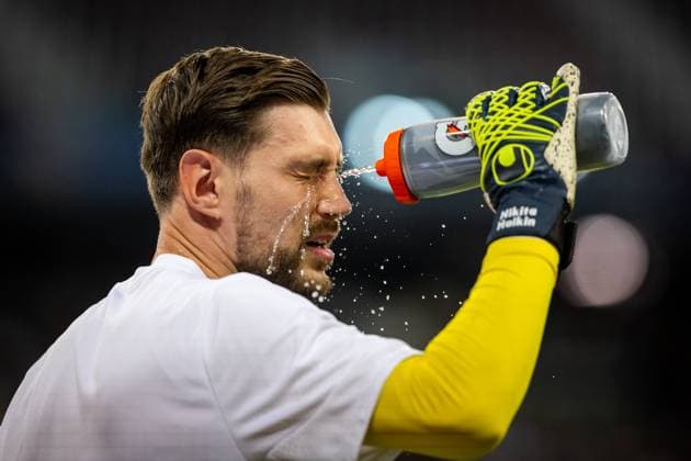 STURM GRAZ vs BODO GLIMT Nikita Haikin of Bodo warmup during second leg of play off round of UEFA Champions League football match between SK Sturm Graz and FK Bodo Glimt. Worthersee Stadion, Klagenfurt, Austria, August 26, 2025. Photo by Branislav Racko Copyright: xx 080A7200
