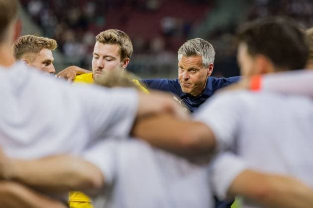 SOCCER - UEFA CL, Sturm vs Bodo KLAGENFURT,AUSTRIA,26.AUG.25 - SOCCER - UEFA Champions League, play off, SK Sturm Graz vs FK Bodo Glimt. Image shows head coach Kjetil Knutsen (Bodo Glimt).  GEPAxpictures xMatthiasxTrinkl