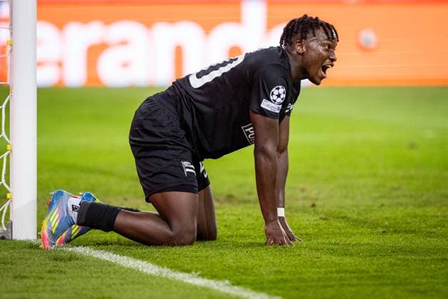STURM GRAZ vs BODO GLIMT Seedy Jatta of Sturm during second leg of play off round of UEFA Champions League football match between SK Sturm Graz and FK Bodo Glimt. Worthersee Stadion, Klagenfurt, Austria, August 26, 2025. Photo by Branislav Racko Copyright: xx 080A7883