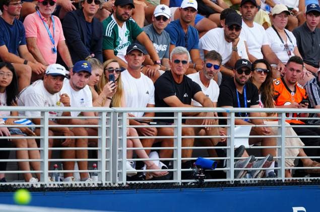 The father of Stefanos Tsitsipas looks on 2025 US Open, Day Three, USTA Billie Jean King National Tennis Center, New York, USA - 26 Aug 2025New York USTA Billie Jean King National T New York (NY) United States of America  Copyright: xJavierxGarcia Shutterstockx 15451865dl