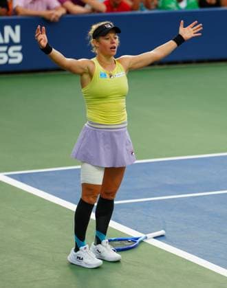Laura Siegemund celebrates her first round win over Diana Shnaider 2025 US Open, Day Three, USTA Billie Jean King National Tennis Center, New York, USA - 26 Aug 2025New York USTA Billie Jean King National T New York (NY) United States of America  Copyright: xJavierxGarcia Shutterstockx 15451865dz
