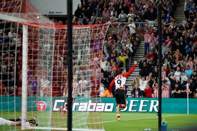 26th August 2025; Stadium of Light, Sunderland, England; EFL Carabao Cup Football, Sunderland versus Huddersfield Town; Marc Guiu of Sunderland celebrates scoring his sides first goal of the match in 84th min for 1-1 Editorial use only: DataCo restrictions apply See www.football-dataco.com  CraigxCowan