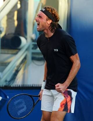 Stefanos Tsitsipas celebrates his first round win 2025 US Open, Day Three, USTA Billie Jean King National Tennis Center, New York, USA - 26 Aug 2025New York USTA Billie Jean King National T New York (NY) United States of America  Copyright: xJavierxGarcia Shutterstockx 15451865ed