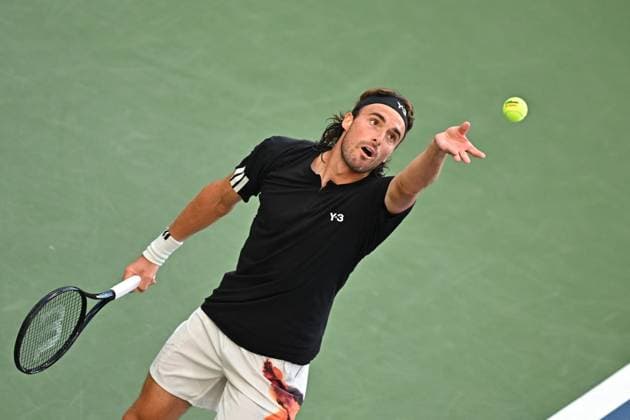 US Open - First Round Stefanos Tsitsipas (GRE) during his first round match at the 2025 US Open at Billie Jean National Tennis Center in New York City, NY, USA, on August 26, 2025. Photo by Corinne Dubreuil ABACAPRESS.COM New York city United States  Copyright: xDubreuilxCorinne ABACAx