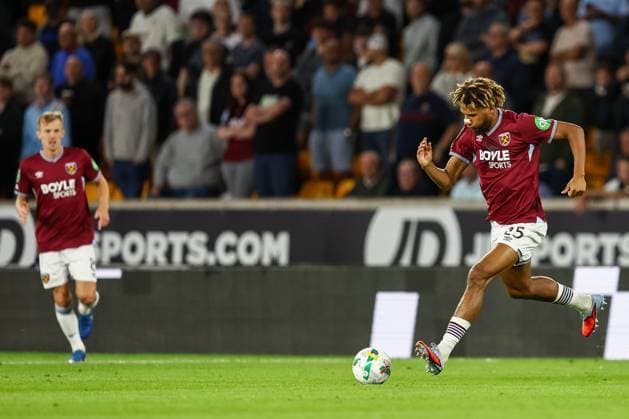 Wolverhampton Wanderers v West Ham United - Carabao Cup Second Round Jean-Clair Todibo of West Ham is in action with the ball during the Carabao Cup match between Wolverhampton Wanderers and West Ham United at Molineux in Wolverhampton, United Kingdom, on August 26, 2025. Wolverhampton West Midlands United Kingdom  Copyright: xMIxNewsx originalFilename:fletcher-wolverha250826_npqYj.jpg