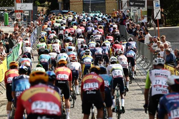 Muur Classic Geraadsbergen 2025 Cycling Race GERAARDSBERGEN, BELGIUM - AUGUST 27 : illustration picture peloton during the 3th edition of Muur Classic Geraardsbergen an UCI Europe Tour 1.1 one day cycling road race for Men Elite of 177.8 km with start in Geraardsbergen and finish in Geraardsbergen on August 27, 2025 in Geraardsbergen, Belgium, 27 08 2025 - GERAARDSBERGEN Belgium  Copyright: xTvwx