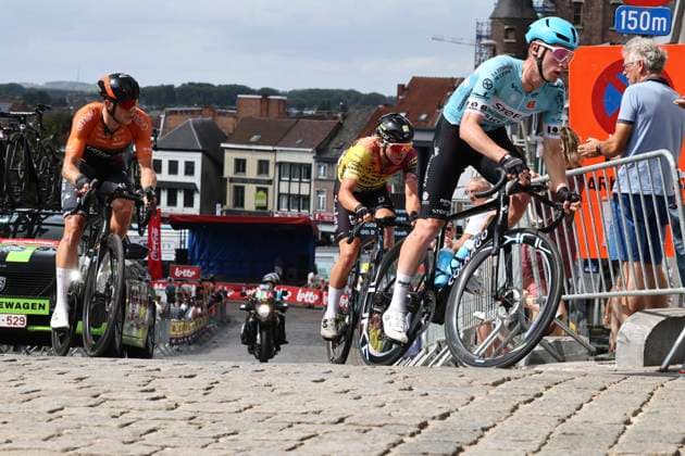 Muur Classic Geraadsbergen 2025 Cycling Race GERAARDSBERGEN, BELGIUM - AUGUST 27 : Huck Leandre (FRA) of Veloce Club Rouen, Ottema Rick (NED) of Diftar Continental Cyclingteam , Vandenbulcke Alex (BEL) of Tarteletto - Isorex during the 3th edition of Muur Classic Geraardsbergen an UCI Europe Tour 1.1 one day cycling road race for Men Elite of 177.8 km with start in Geraardsbergen and finish in Geraardsbergen on August 27, 2025 in Geraardsbergen, Belgium, 27 08 2025 - GERAARDSBERGEN Belgium  Copyright: xTvwx