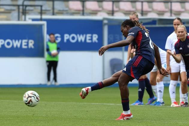 250827 UWCL ROSENGARD VS LJUBOTEN Anam Imo (24) of FC Rosengard taking the penalty shot during women™s soccer match between FC Rosengard (SWE) and ZFK Ljuboten (MKD), group 3, second qualifying round of Women™s Champions League 2025-2026 on Wednesday 27 August 2025 in Leuven, Belgium. PHOTO SPORTPIX SEVIL OKTEM LEUVEN DEN DREEF VLAAMS BRABANT BELGIUM  Copyright: xSportpix.bex xSevilxOktemxSevilxOktemx