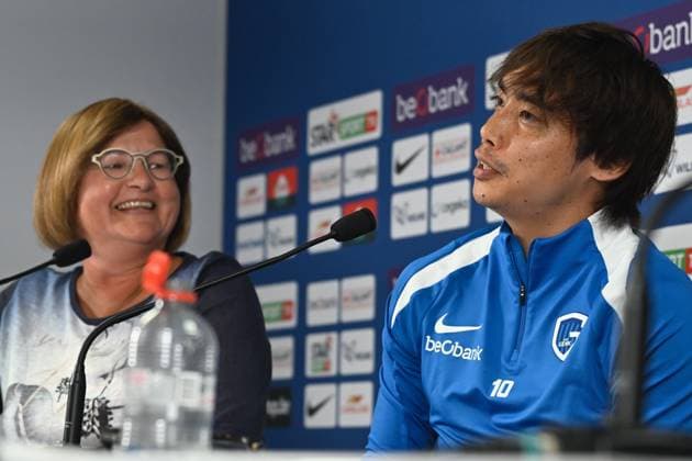 Genk s Junya Ito pictured during a press conference, PK, Pressekonferenz of Belgian soccer team KRC Genk, in Genk on Wednesday 27 August 2025. The team will play the Polish team KKS Lech Poznan on Thursday, on the second leg of play-offs of the Europa League tournament. JOHAN EYCKENS JohanxEyckens  x132553210x