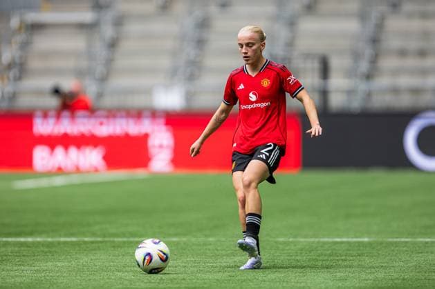 250827 Anna Sandberg of Manchester United, ManU during the UEFA Women s Champions League qualifying match between Manchester United and PSV Eindhoven on August 27, 2025 in Stockholm. Photo: Jonathan Näckstrand BILDBYRAN COP 94 JN0223 fotboll football soccer fotball uefa womens champions league manchester united wfc psv eindhoven dam bbeng Copyright: JONATHANxNÄCKSTRAND BB250827JN032