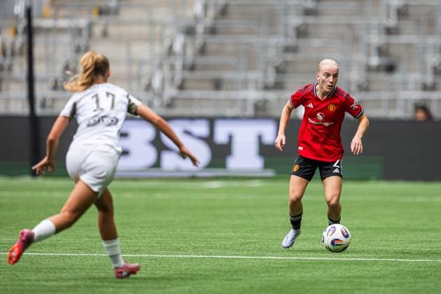 250827 Anna Sandberg of Manchester United, ManU during the UEFA Women s Champions League qualifying match between Manchester United and PSV Eindhoven on August 27, 2025 in Stockholm. Photo: Jonathan Näckstrand BILDBYRAN COP 94 JN0223 fotboll football soccer fotball uefa womens champions league manchester united wfc psv eindhoven dam bbeng Copyright: JONATHANxNÄCKSTRAND BB250827JN035