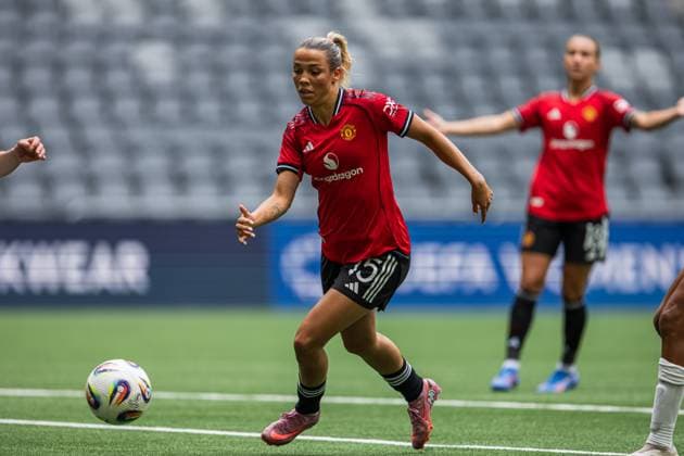 250827 Celin Bizet Donnum of Manchester United, ManU during the UEFA Women s Champions League qualifying match between Manchester United and PSV Eindhoven on August 27, 2025 in Stockholm. Photo: Jonathan Näckstrand BILDBYRAN COP 94 JN0223 fotboll football soccer fotball uefa womens champions league manchester united wfc psv eindhoven dam bbeng Copyright: JONATHANxNÄCKSTRAND BB250827JN051