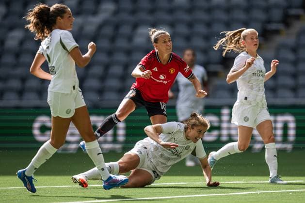 250827 Julia Zigiotti Olme of Manchester United, ManU during the UEFA Women s Champions League qualifying match between Manchester United and PSV Eindhoven on August 27, 2025 in Stockholm. Photo: Jonathan Näckstrand BILDBYRAN COP 94 JN0223 fotboll football soccer fotball uefa womens champions league manchester united wfc psv eindhoven dam bbeng Copyright: JONATHANxNÄCKSTRAND BB250827JN075